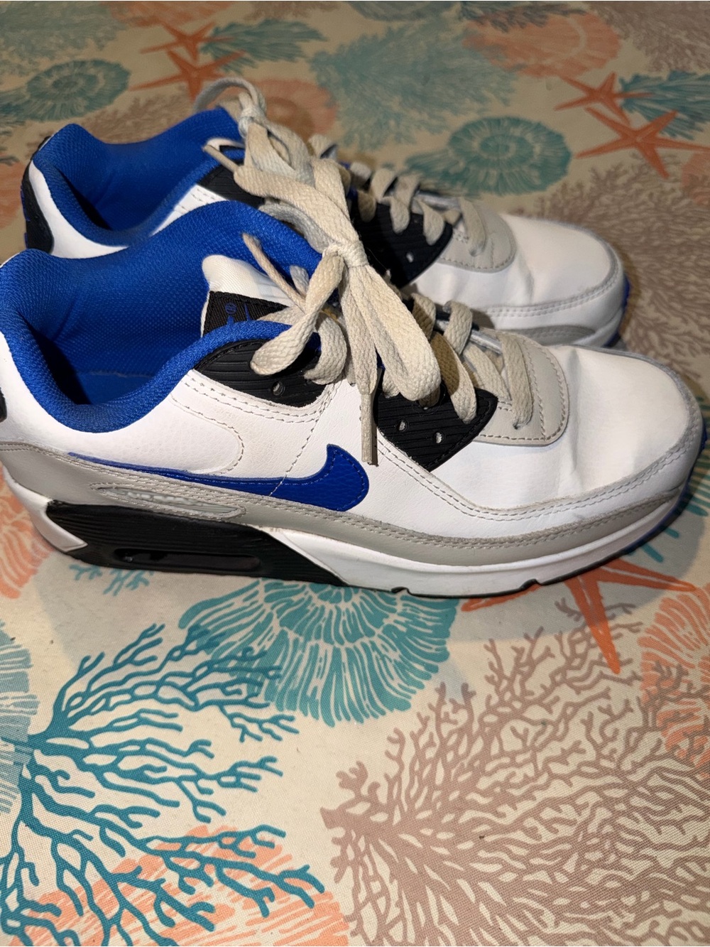 Nike Kids White, Blue & Black Low-Top Sneakers